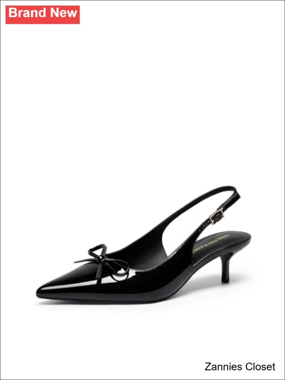 ✨ DREAM PAIRS Faux Leather Slingback Kitten Heel Pointed Toe Pumps Women Dress